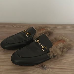 Gucci Princetown Fur Mules